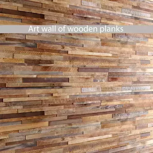 Mosaic wood panel planks 2 3D model