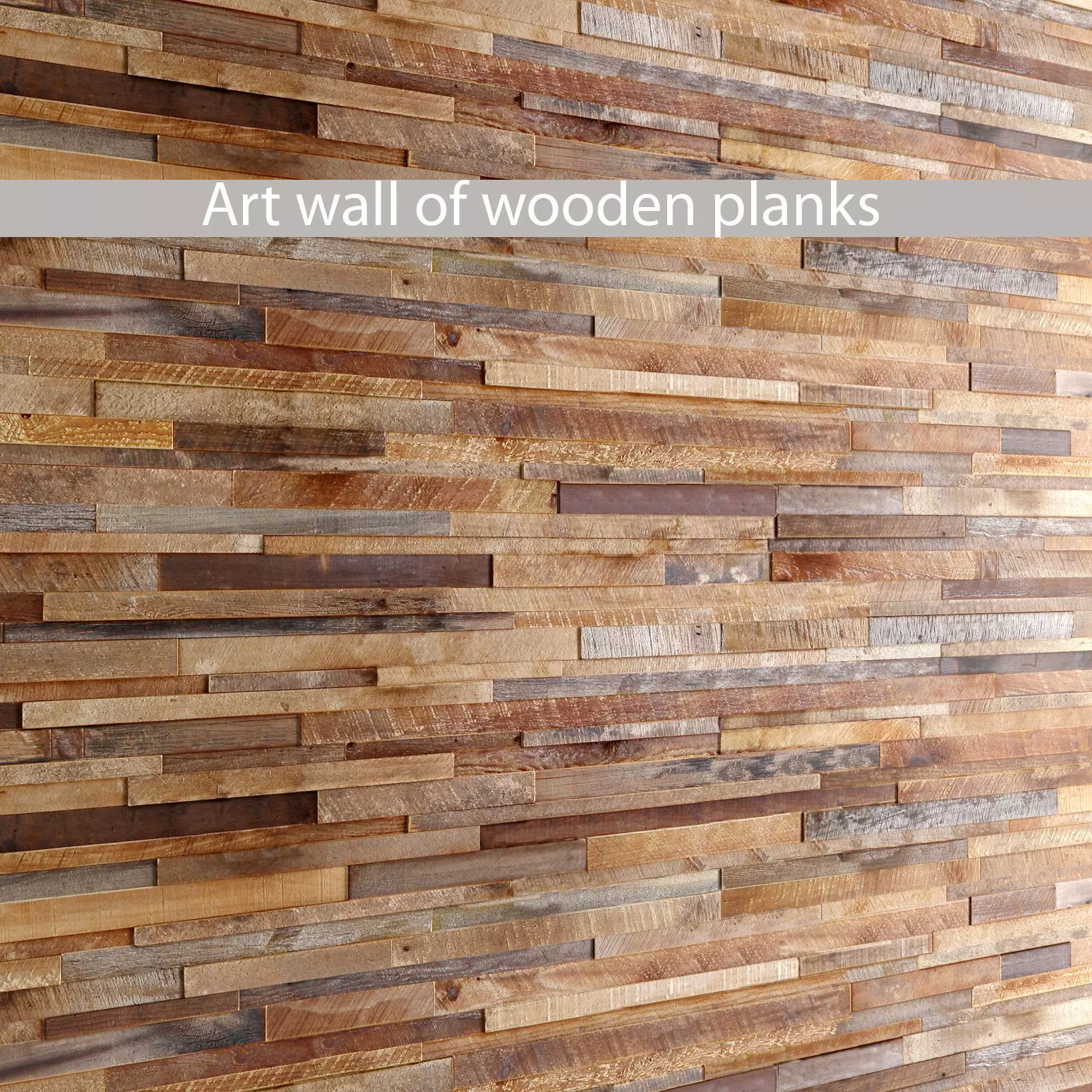 Mosaic wood panel planks 2 3D model_0