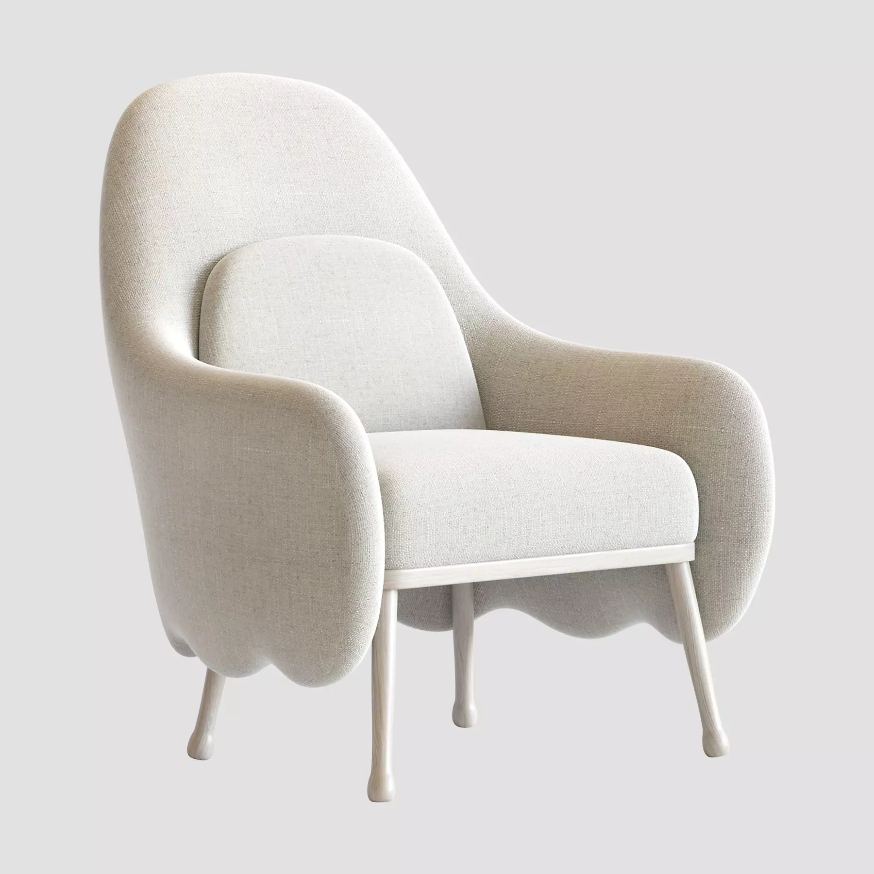 Corolla 272 White Armchair by Cristina Celestino 3D model