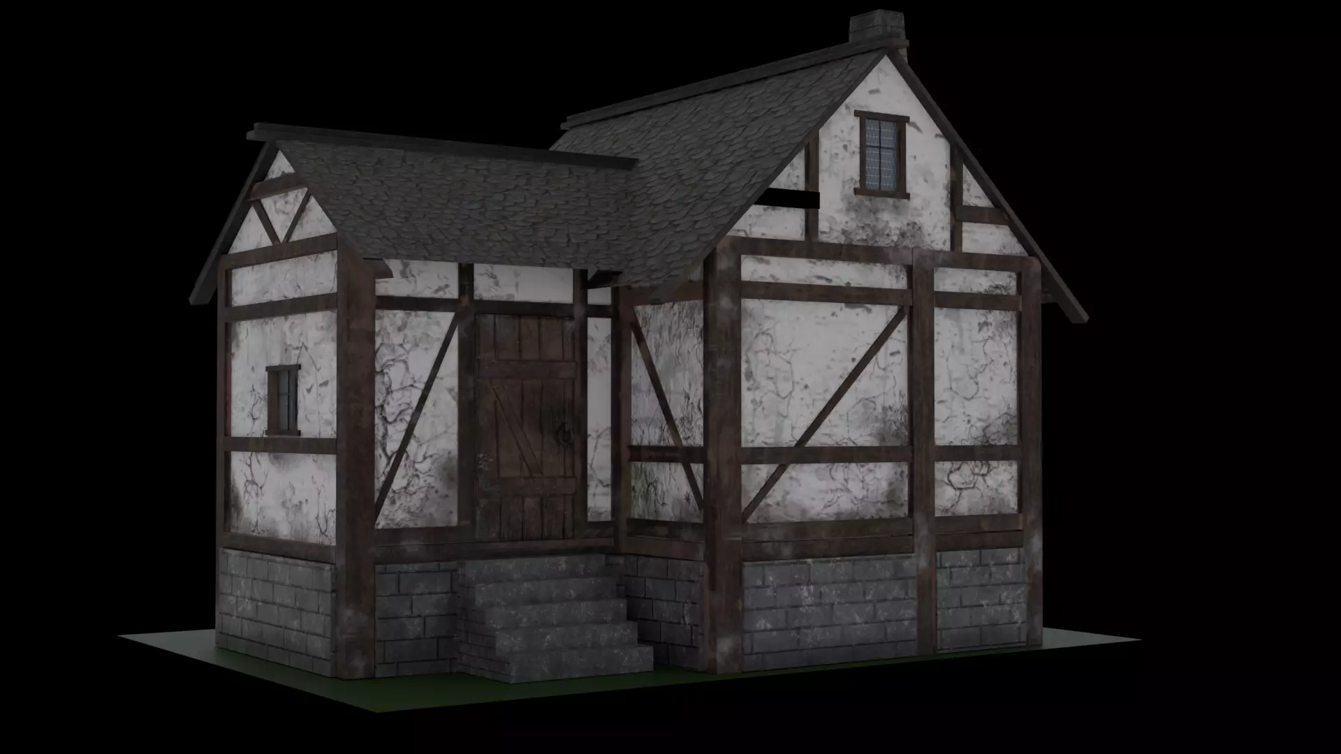 Medieval House Free low-poly 3D model