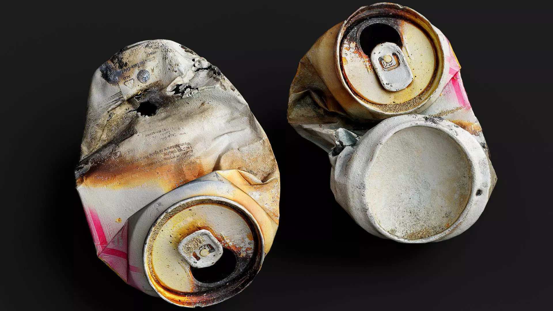 trash soda cans burned debris PBR photogrammetry Low-poly 3D model