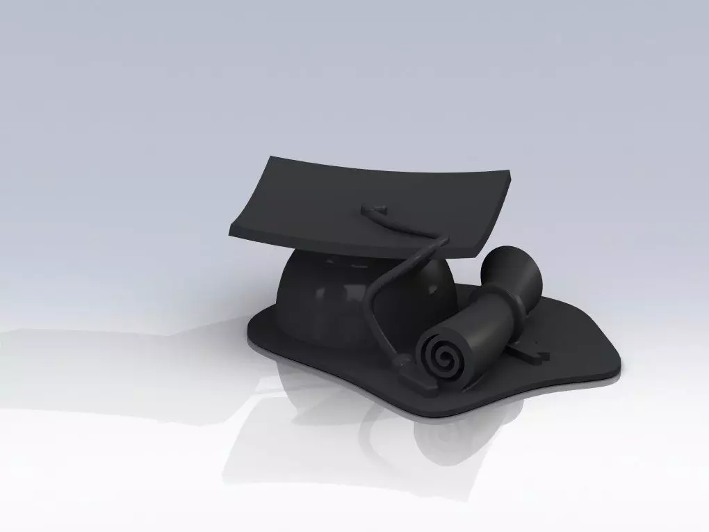 Gradution cap with diploma 3D print model_0