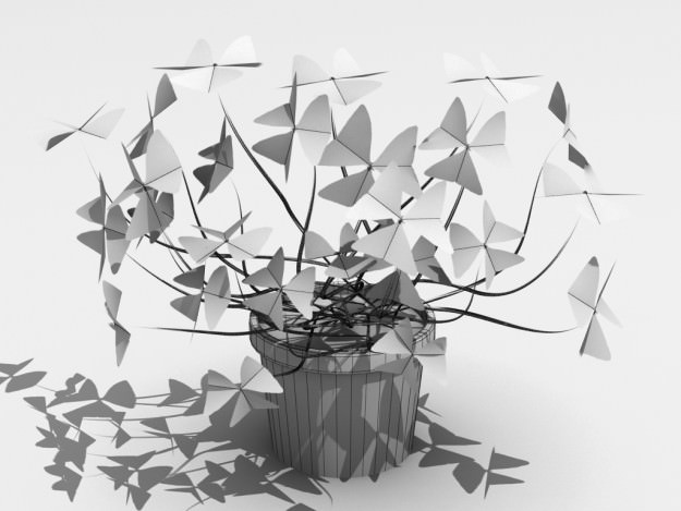 Oxalis triangularis STD MAT 3D model_7
