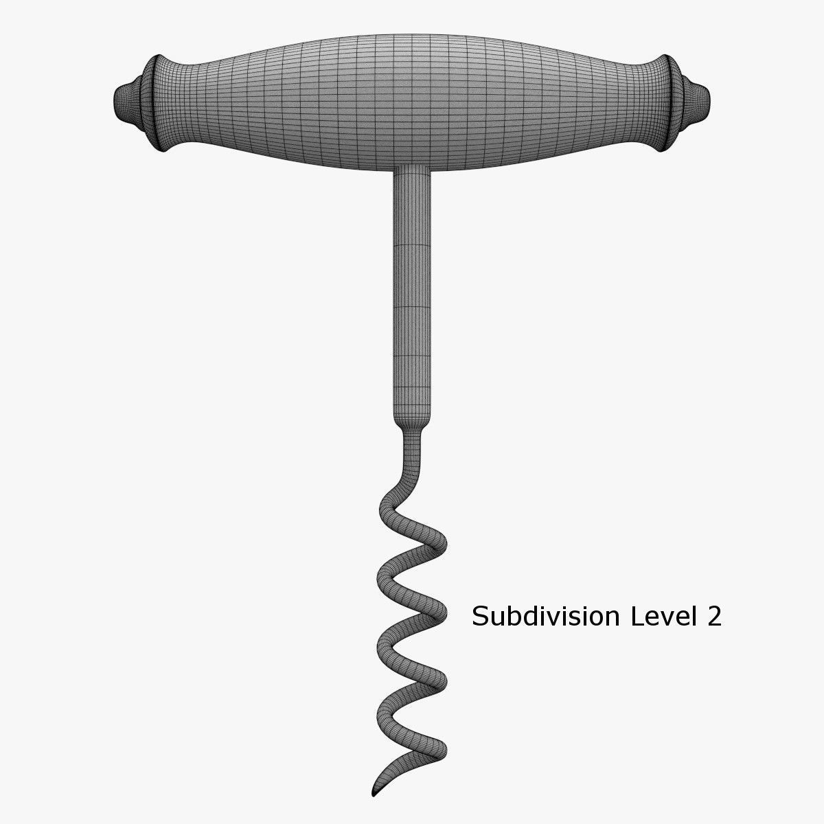 Corkscrew metal 3D model_7
