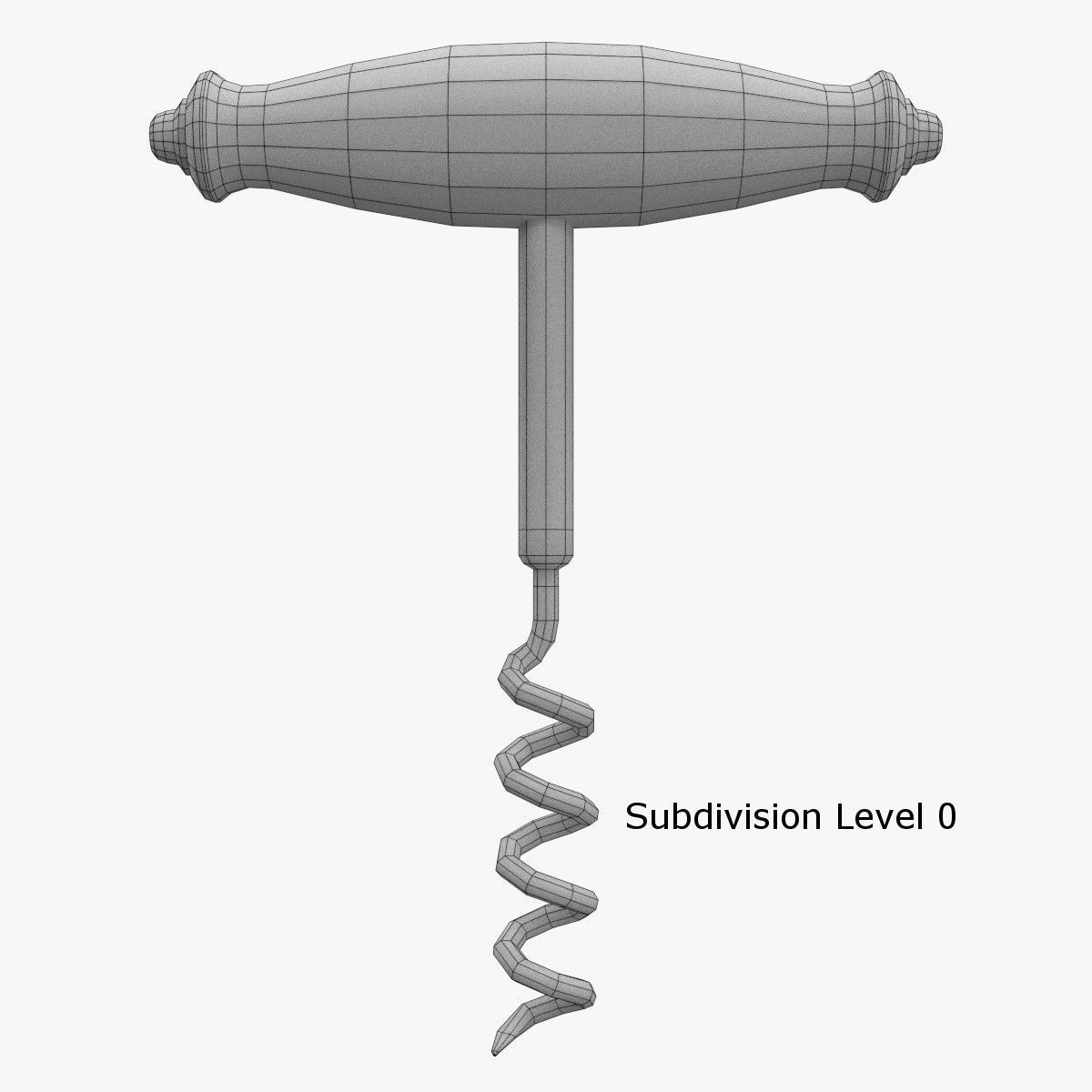 Corkscrew metal 3D model_5