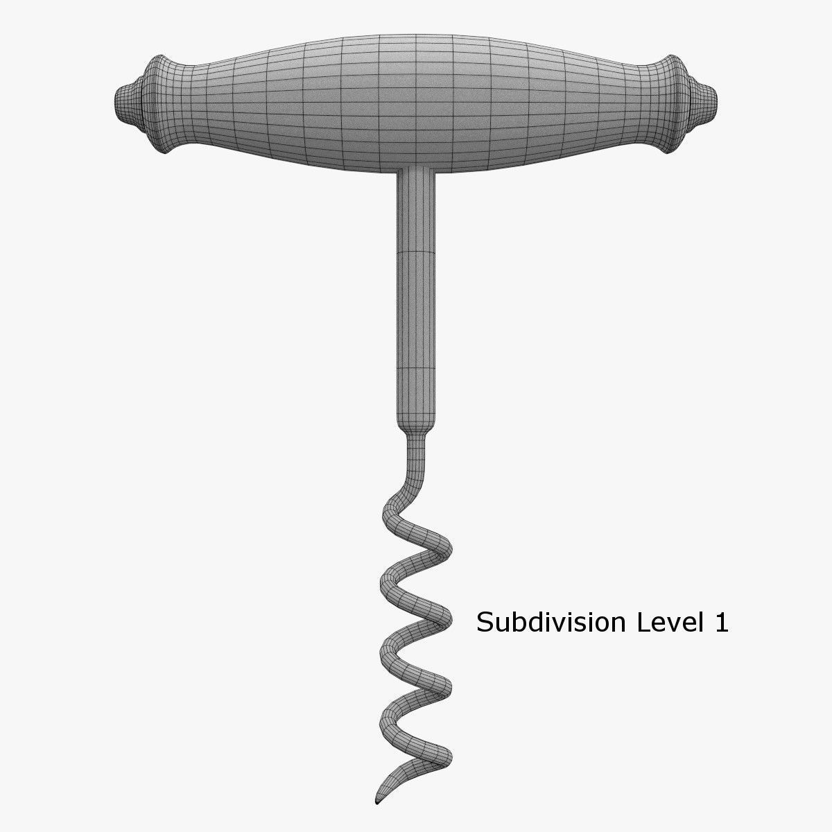 Corkscrew metal 3D model_6
