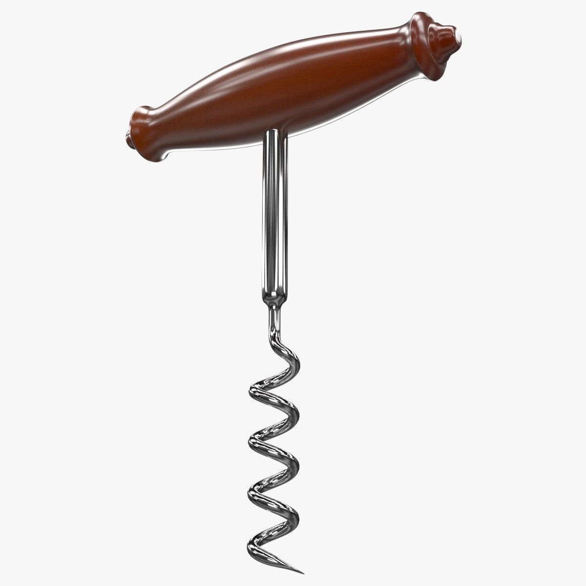 Corkscrew metal 3D model_1