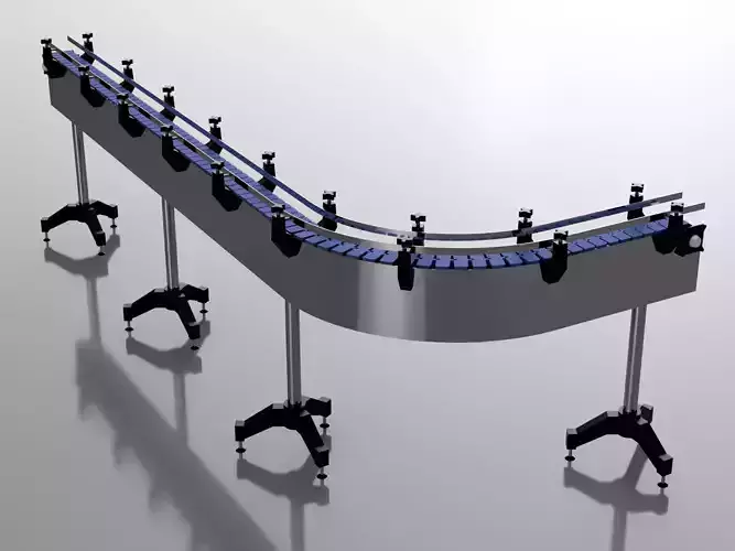 Plastic Tab Chain Conveyor Belt Curve 3D model