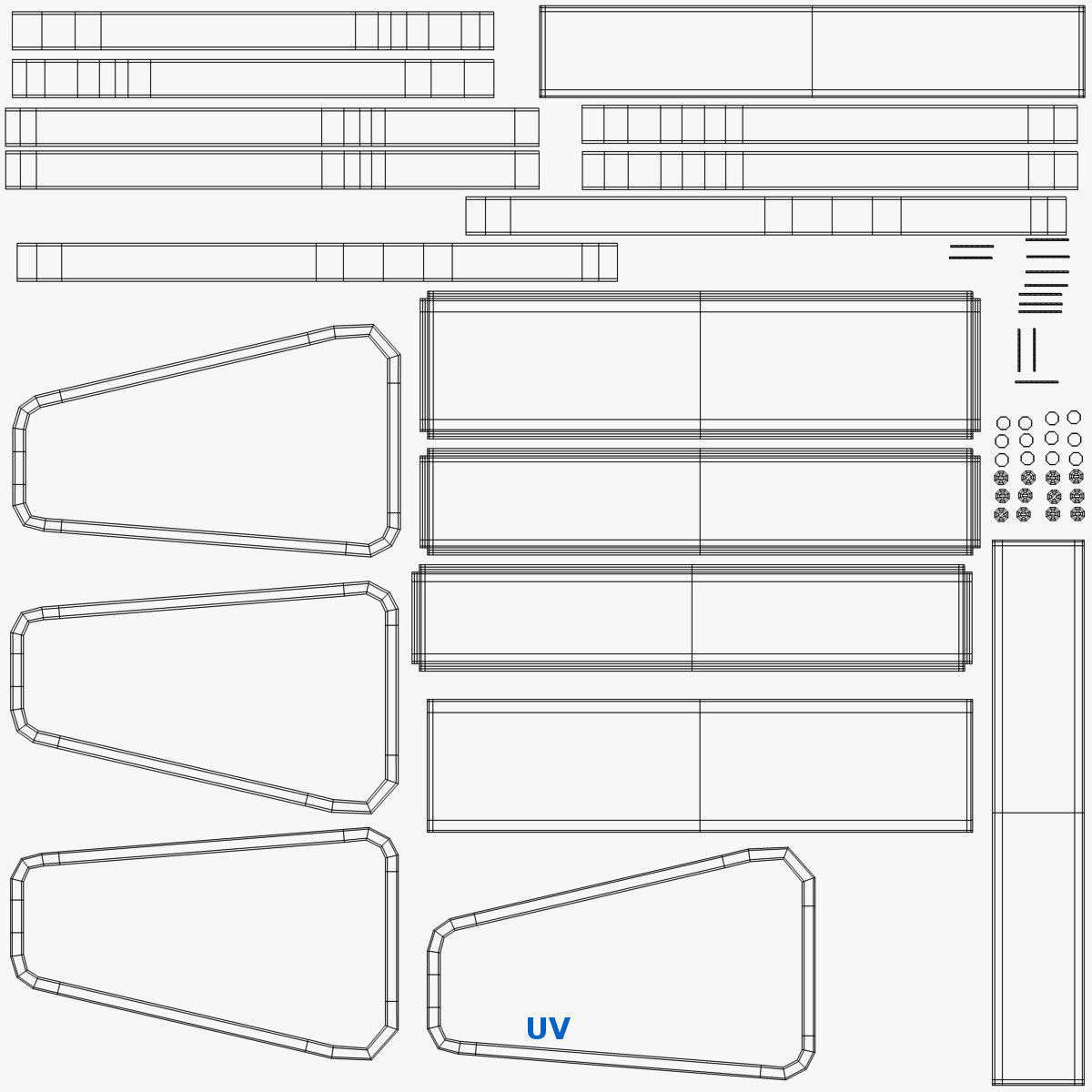 Traffic Barricade 3D model_10
