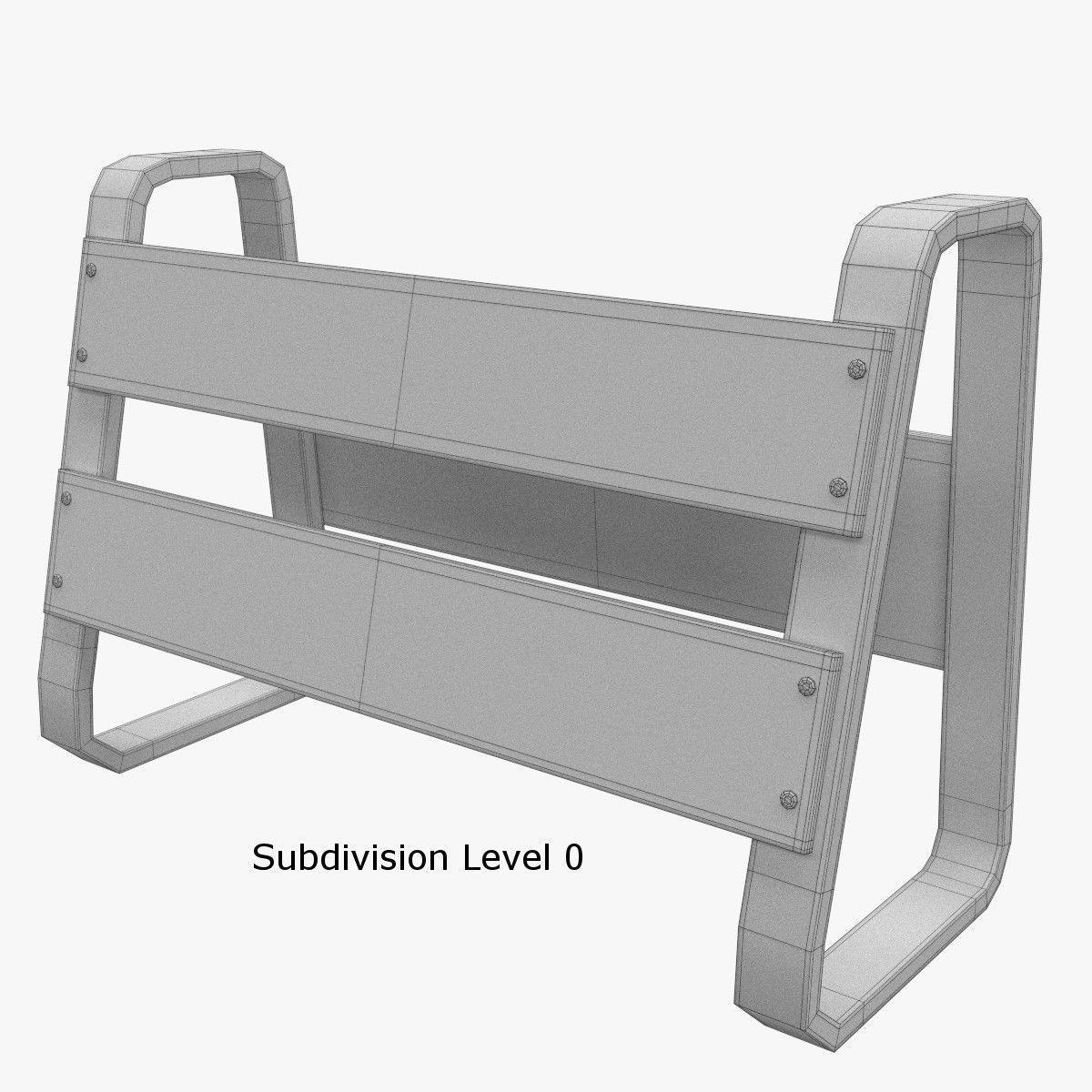Traffic Barricade 3D model_7