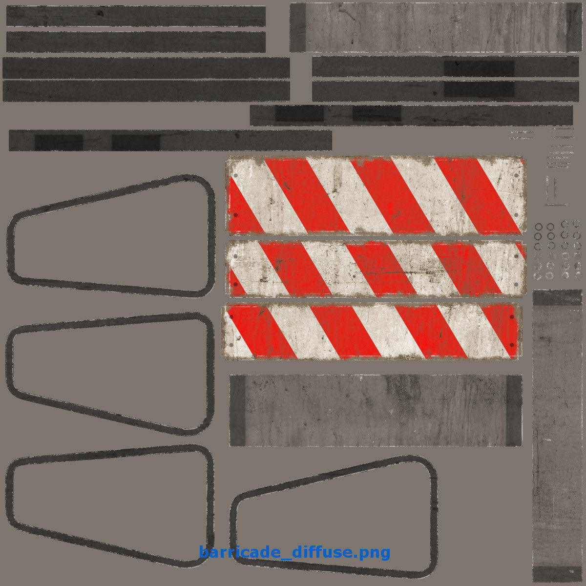 Traffic Barricade 3D model_11