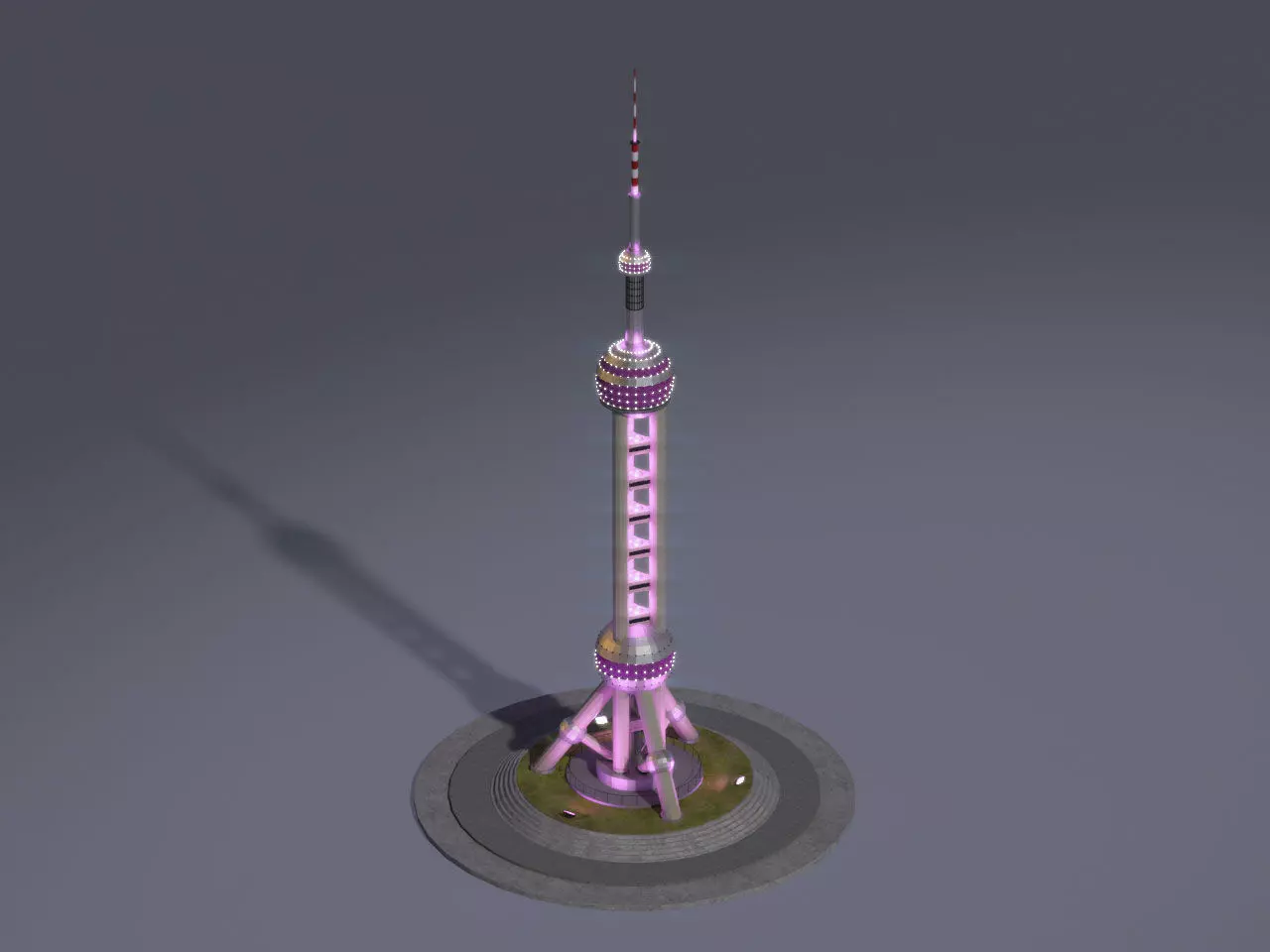 Shanghai Pearl Tower - Landmark Building Low-poly 3D model