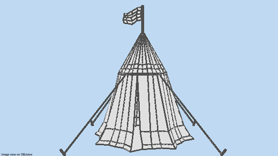 Tent - Umbrella 3D model_4