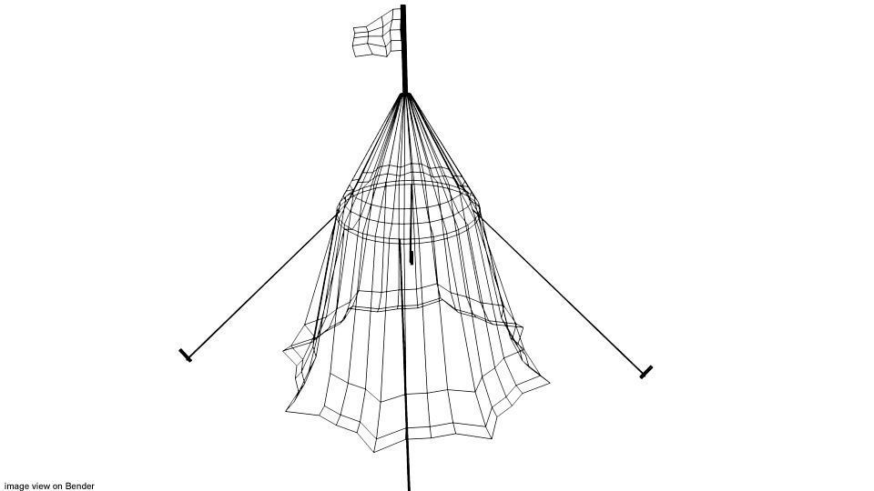 Tent - Umbrella 3D model_3