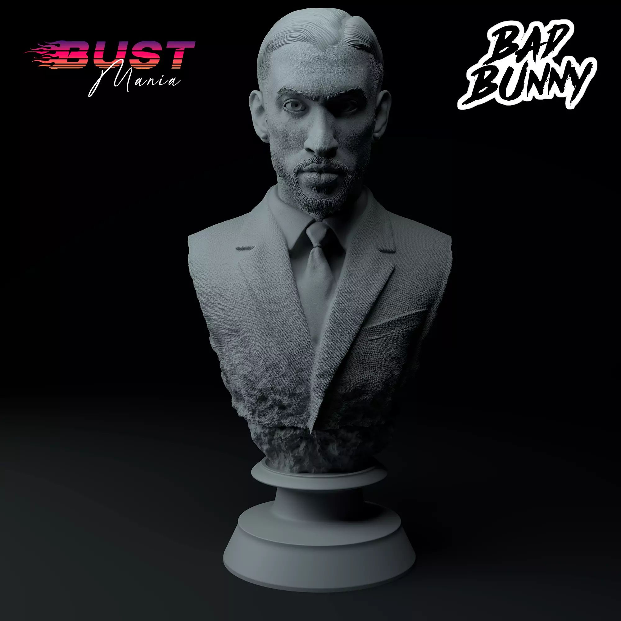 Bad Bunny Suit and Tie Edition Premium 3D Bust STL 3D print model