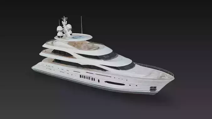 Luxury Mega Yacht Exterior - Modern Superyacht 
