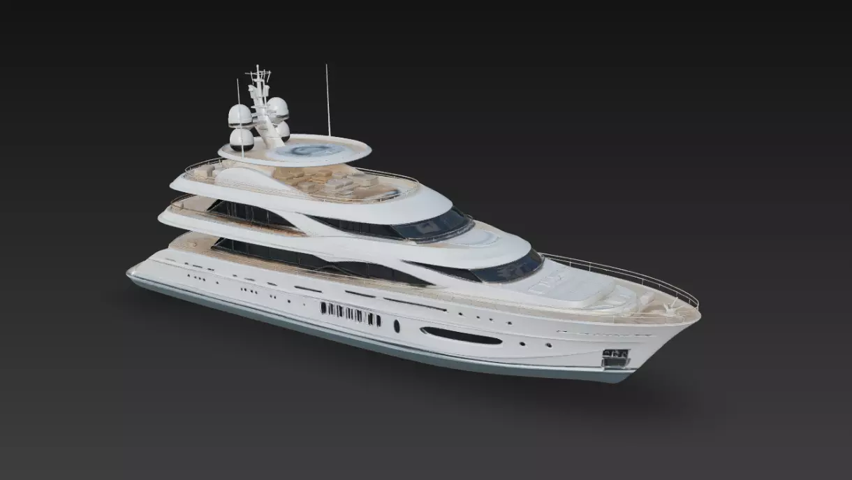 Luxury Mega Yacht Exterior - Modern Superyacht 3D print model