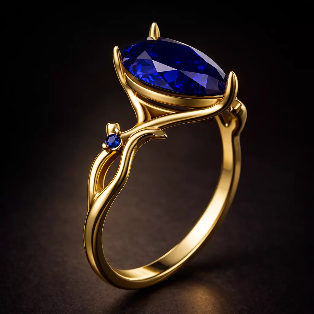 Pear Diamond Engagement Ring 3D Model 3D print model