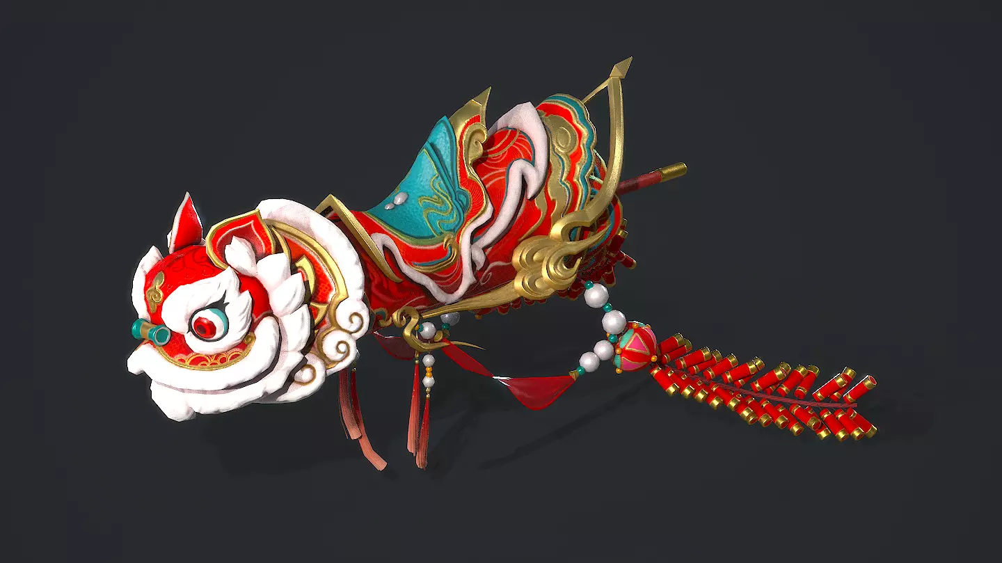 Firecracker Mount Low-poly 3D model
