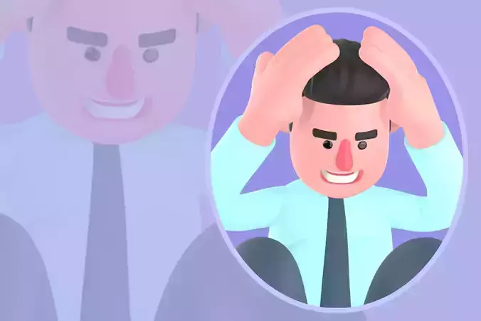 Stylized 3D Male Financial Analyst Character - Stress Pose 3D model