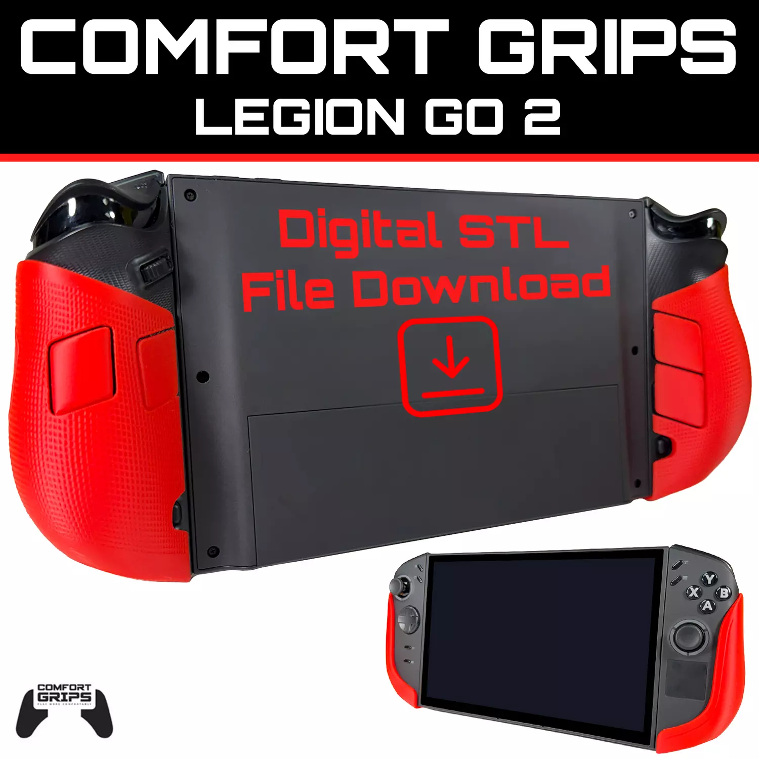 Ultra Ergonomic Comfort Grips for Lenovo Legion Go 2 3D print model
