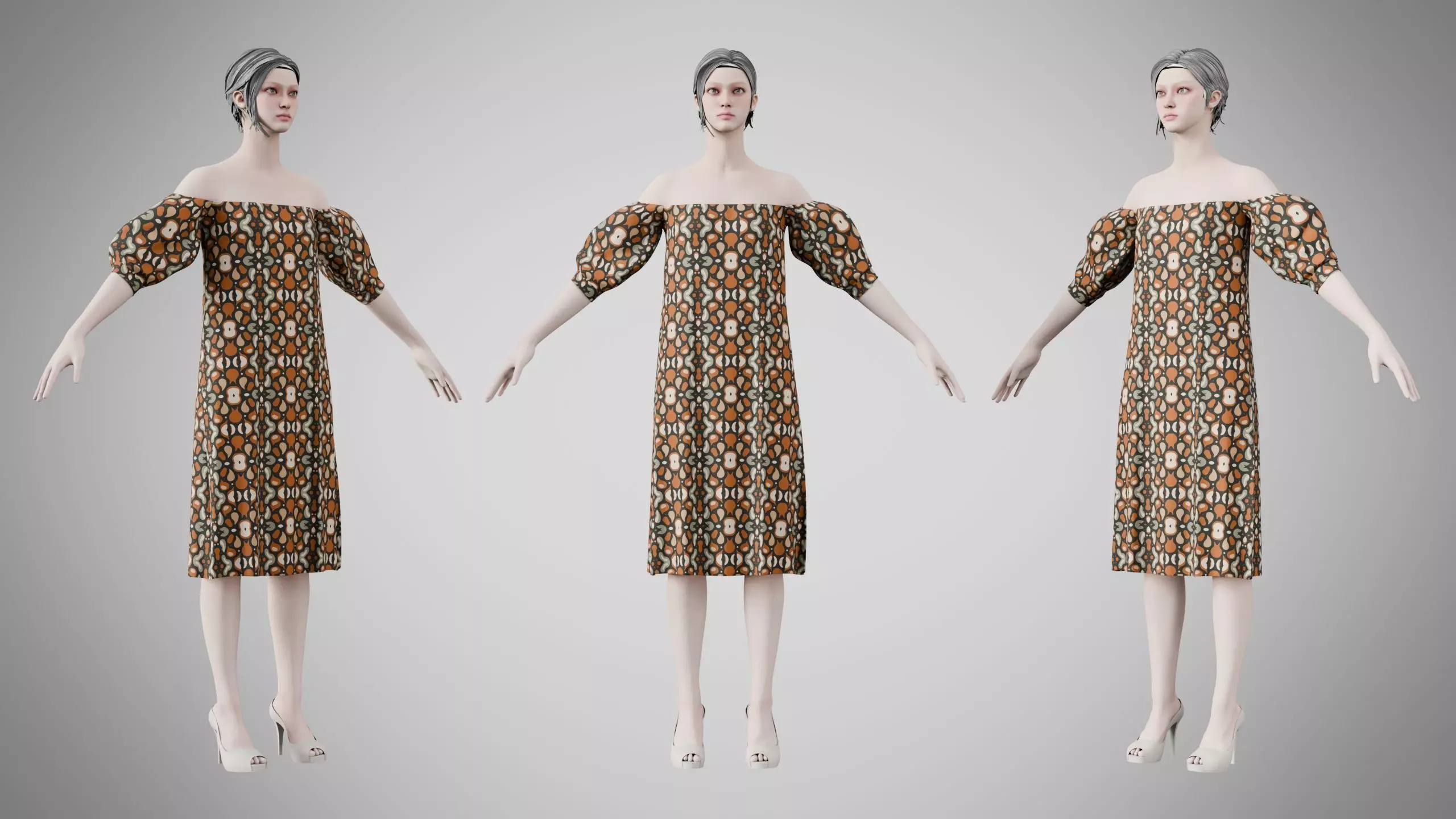 Dress 15 Abstract Organic Mosaic Low-poly 3D model