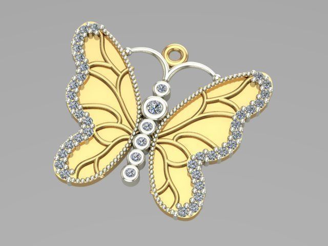 sintered butterfly pendant 3D print model