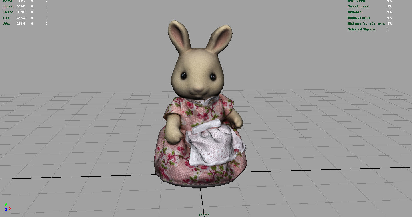 Rabbit Mother Low-poly 3D model_4