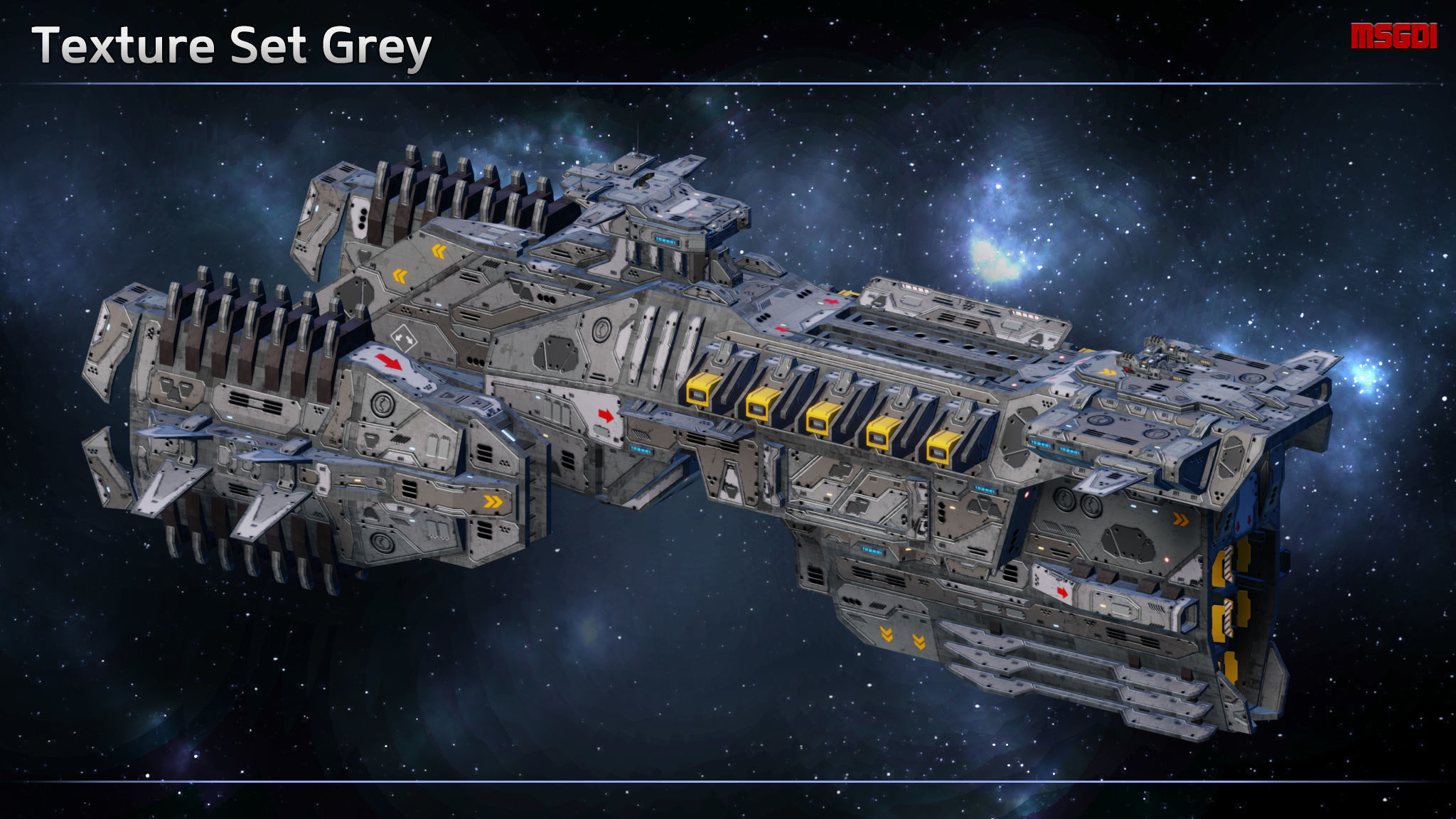 Spaceship Destroyer Titan Low-poly 3D model_9