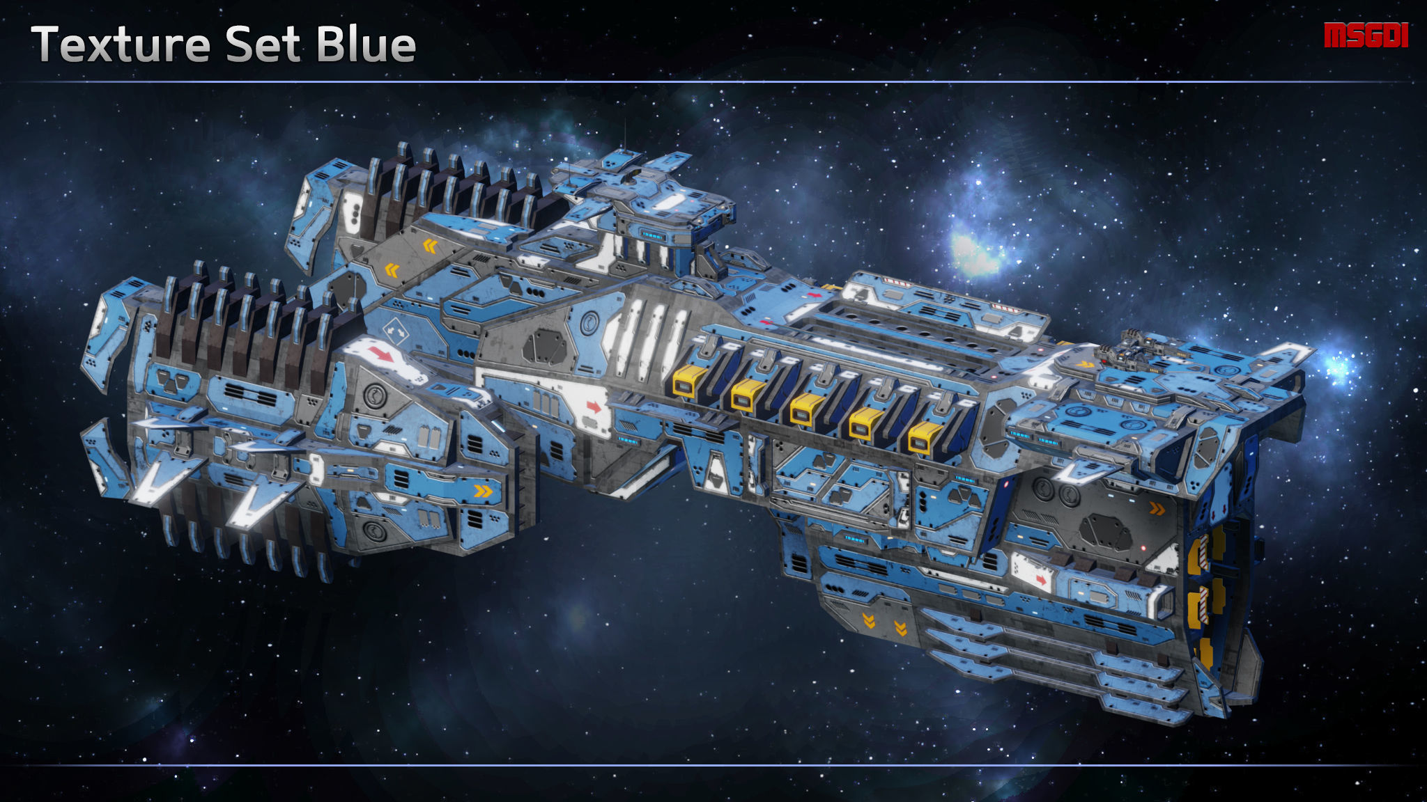 Spaceship Destroyer Titan Low-poly 3D model_7