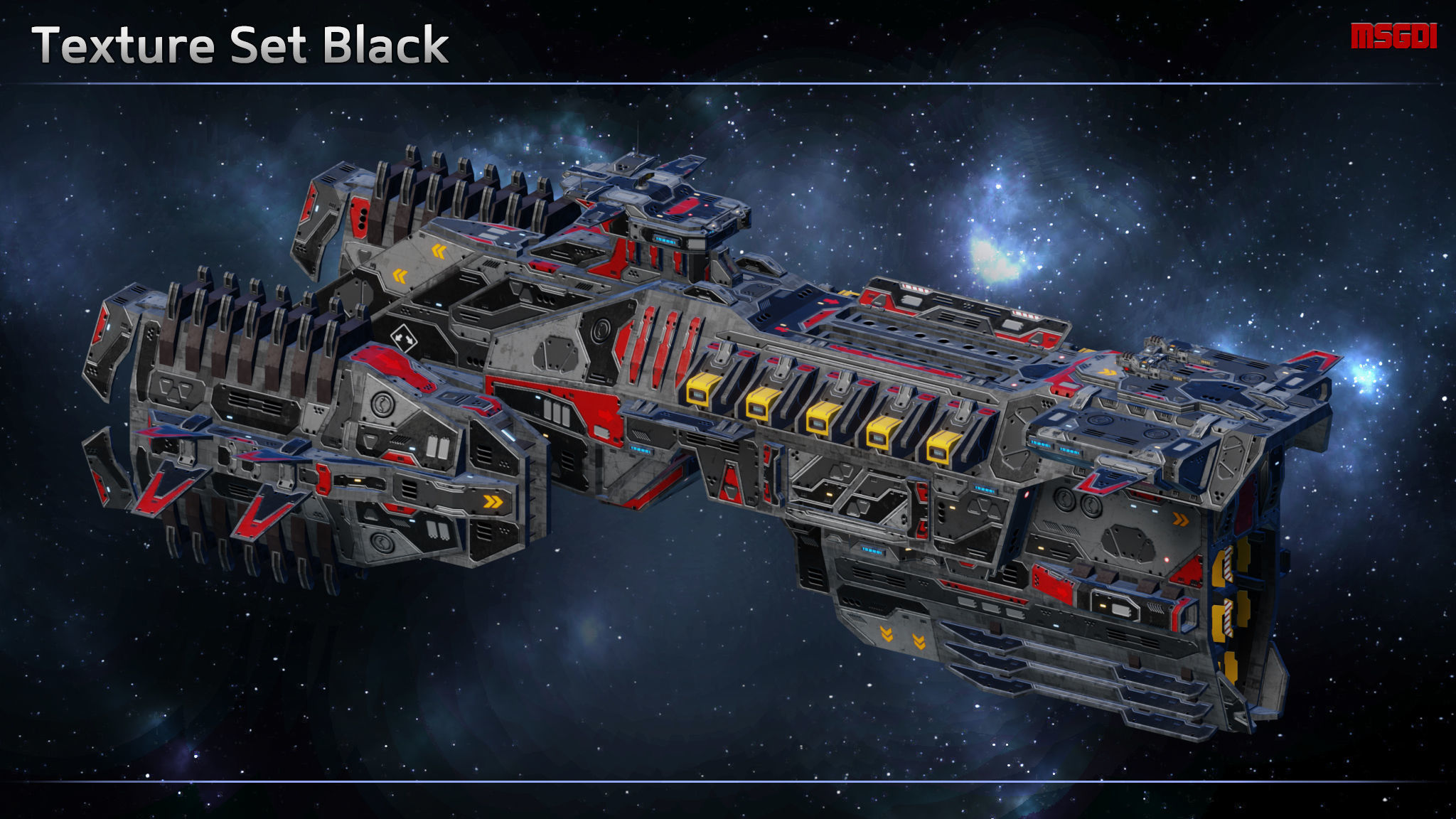 Spaceship Destroyer Titan Low-poly 3D model_6