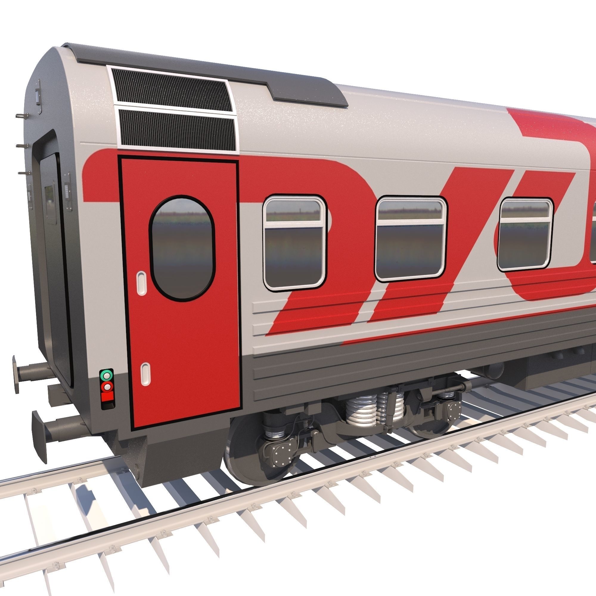 Coach Passenger Wagon Standart 3D model_2