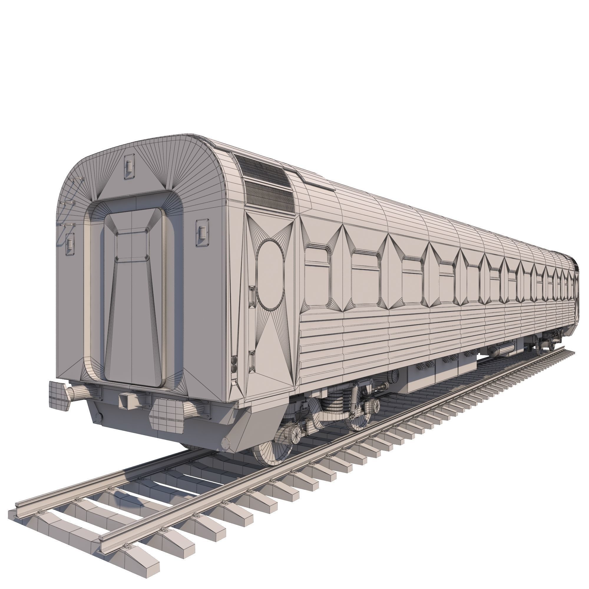 Coach Passenger Wagon Standart 3D model_1