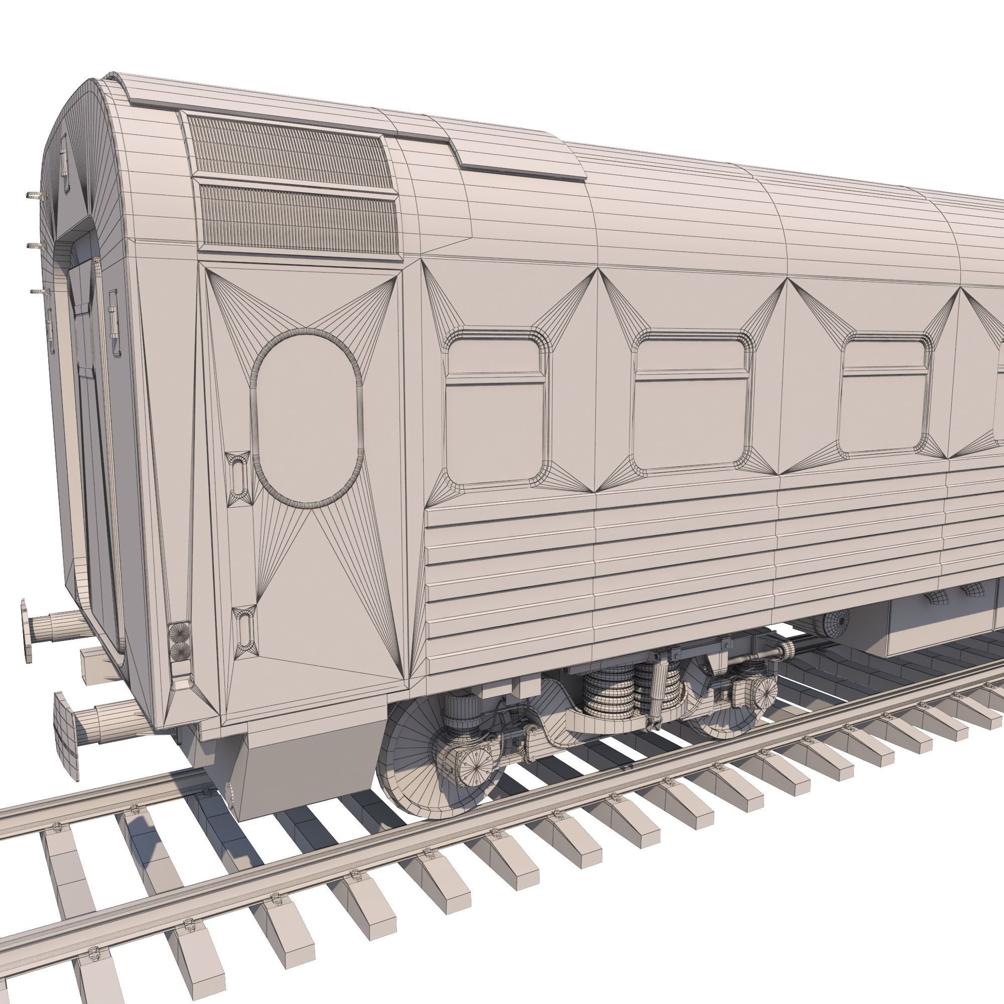 Coach Passenger Wagon Standart 3D model_3