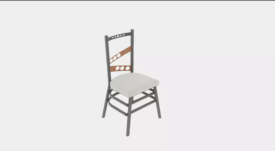Modern Chair with Cushioned Seat PBR Game Ready Furniture Asset Low-poly 3D model
