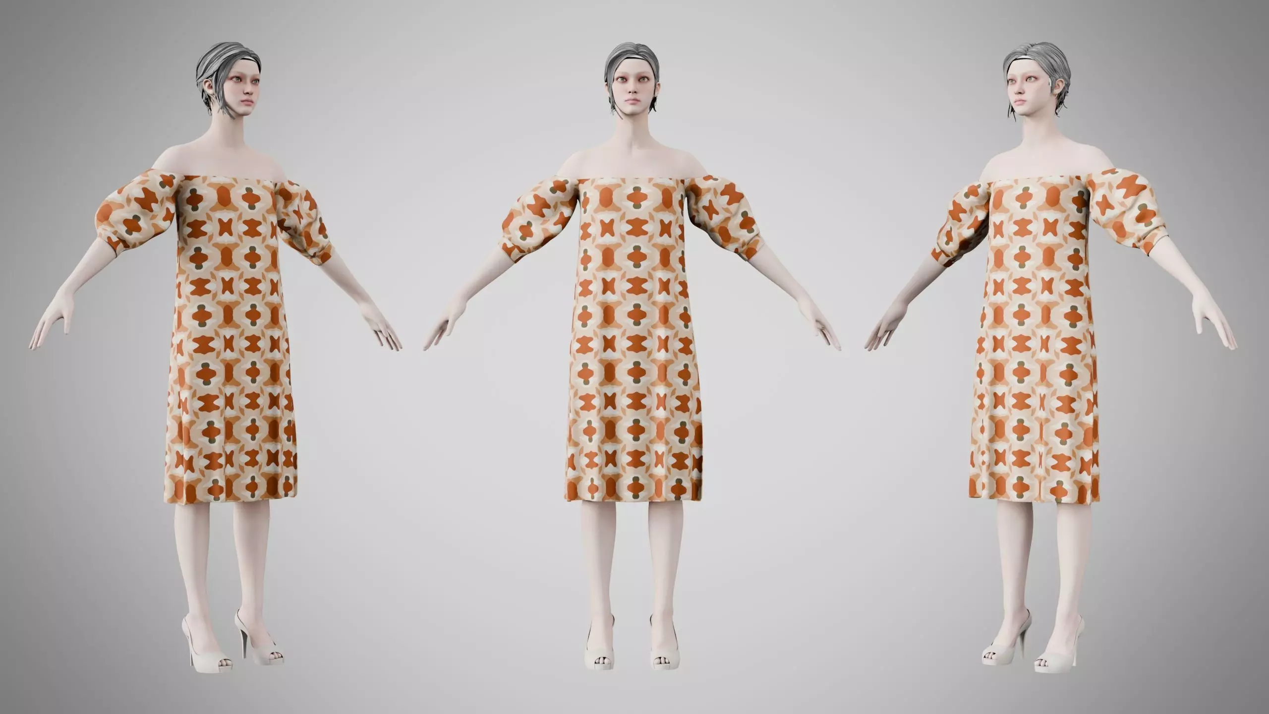 Dress 15 Warm Geometric Organic Low-poly 3D model