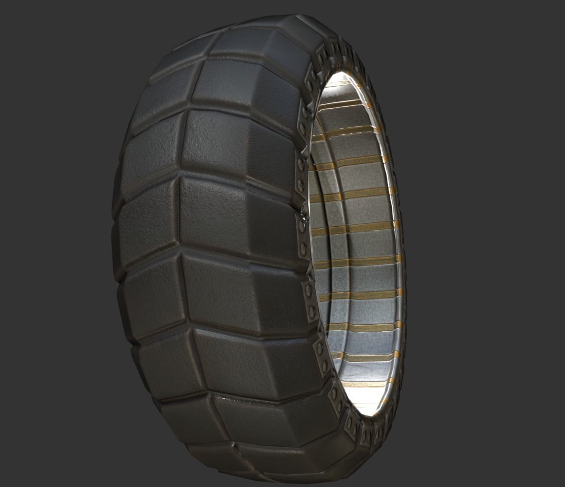 Hydraulic Suspension with Tires Orange Version Rig and Animation Low-poly 3D model_13