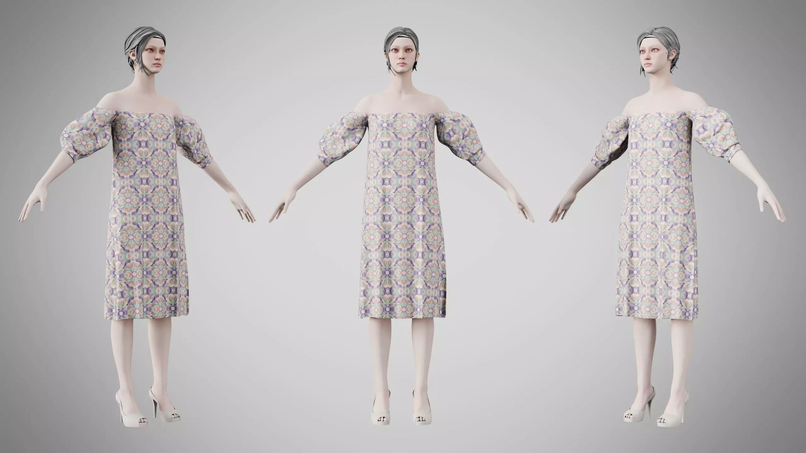 Dress 15 Whimsical Loop Mosaic Low-poly 3D model