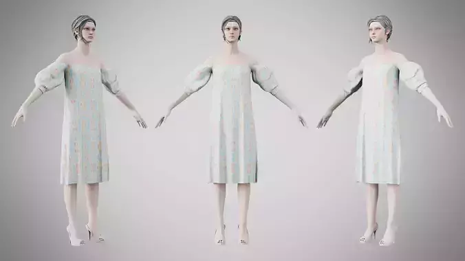 Dress 15 Whimsical Ocean Garden Low-poly 3D model