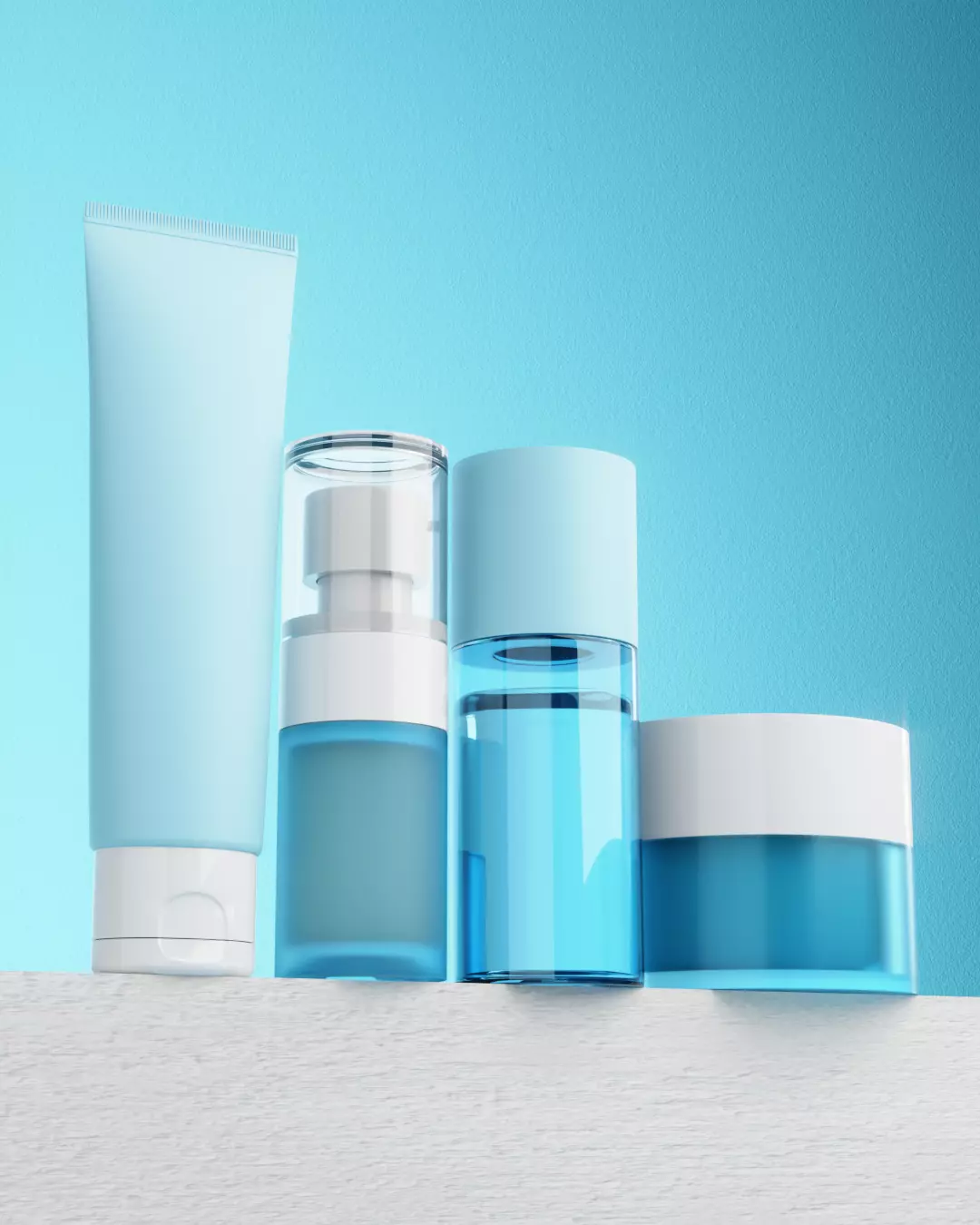 Mockup Bottle Cosmetics Skincare bundle - Blender 3D model
