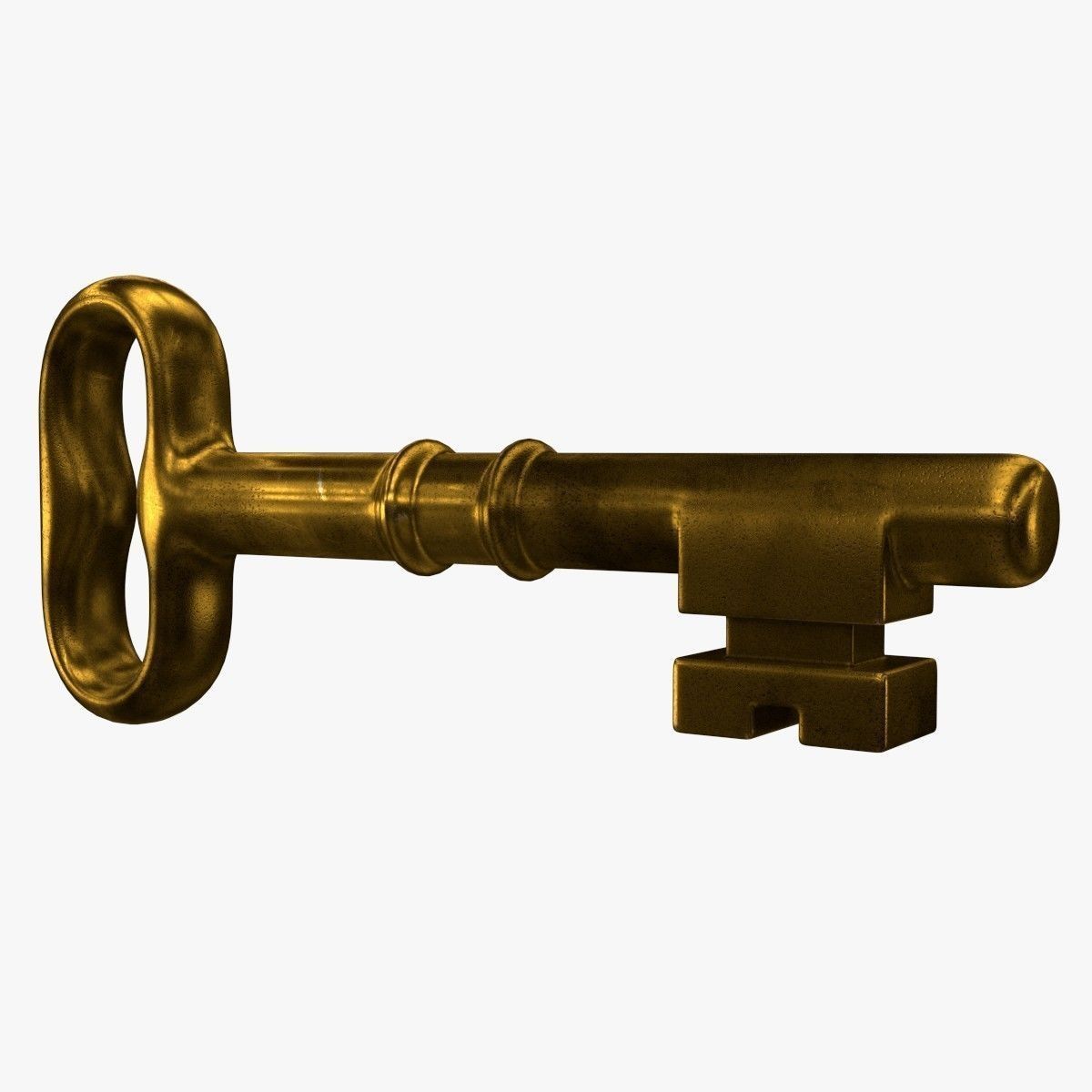 Key 3D golden 3D model_1
