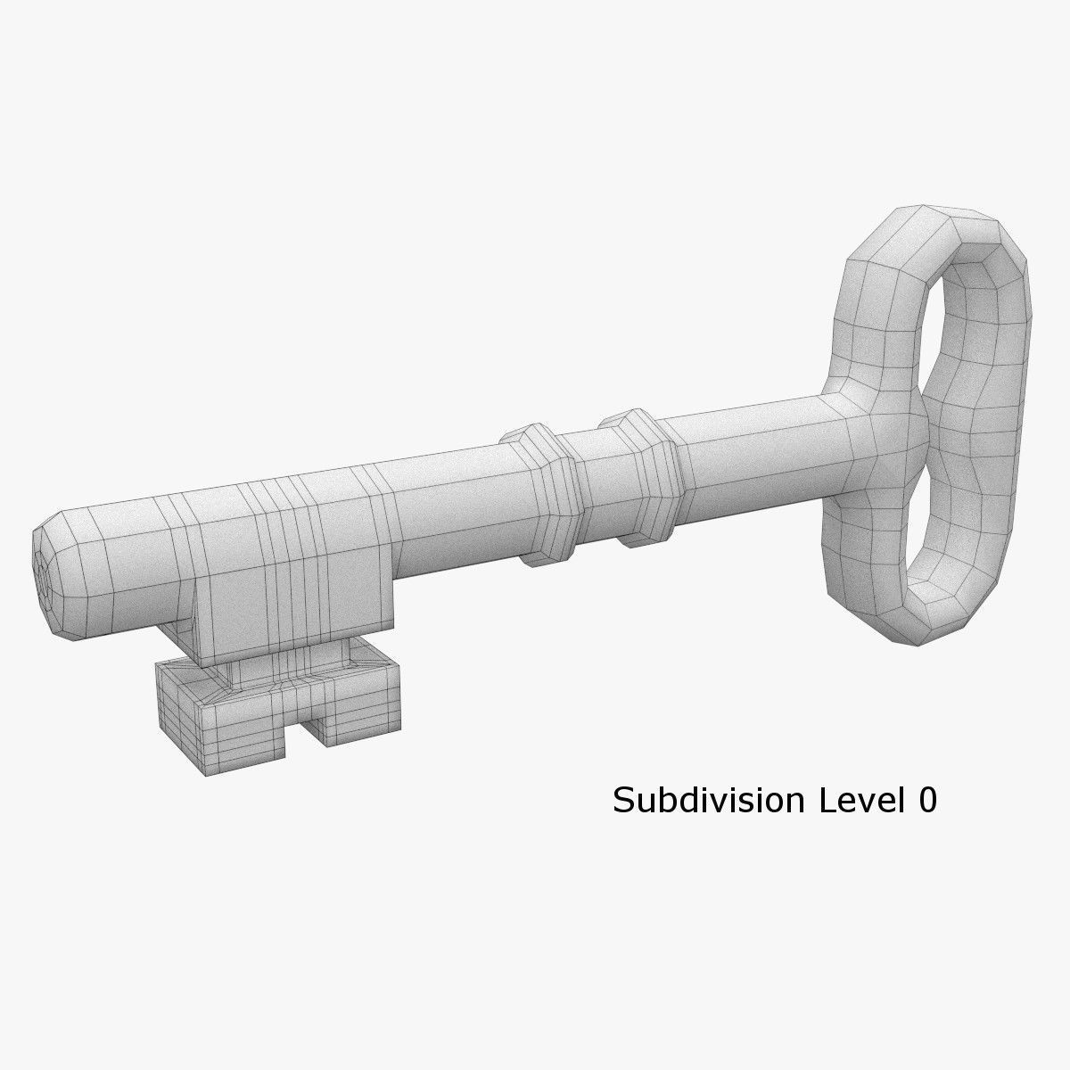 Key 3D golden 3D model_5