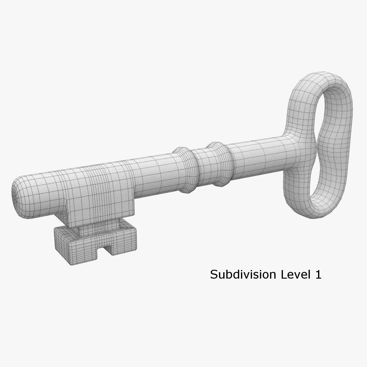 Key 3D golden 3D model_6