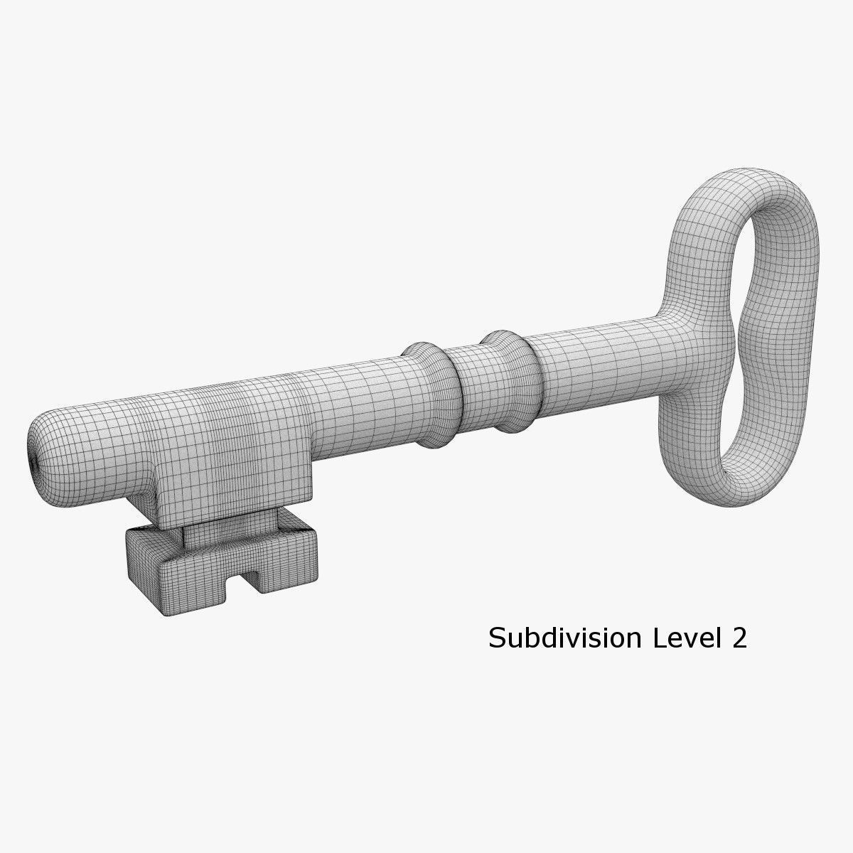 Key 3D golden 3D model_7