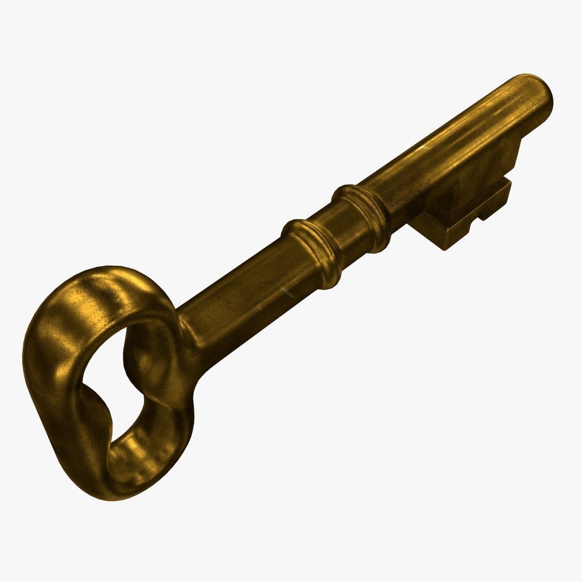 Key 3D golden 3D model_2
