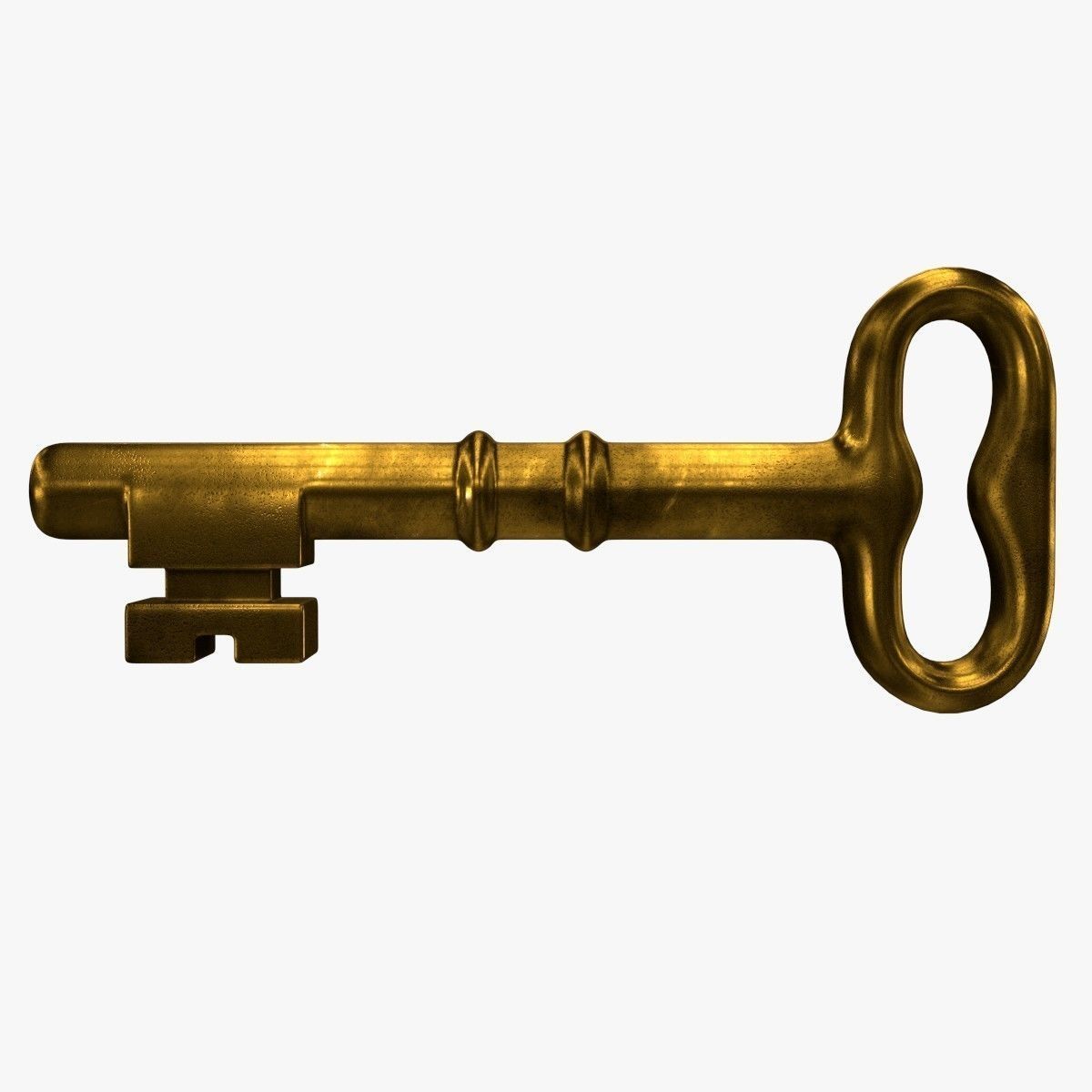 Key 3D golden 3D model_3