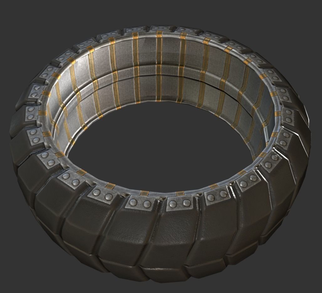 Hydraulic Suspension with Tires Neon Red Version Rigged Low-poly 3D model_20