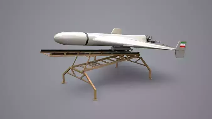 Shahed 136 Iran UAV Drone and Launch Ramp