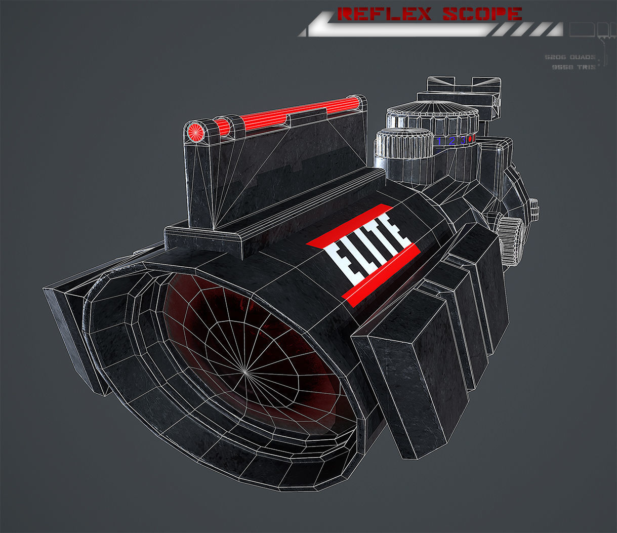 Reflex Scope Lowpoly Low-poly 3D model_8