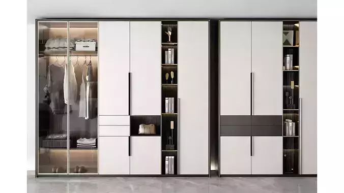 Modern Light Luxury Wardrobe 3D model